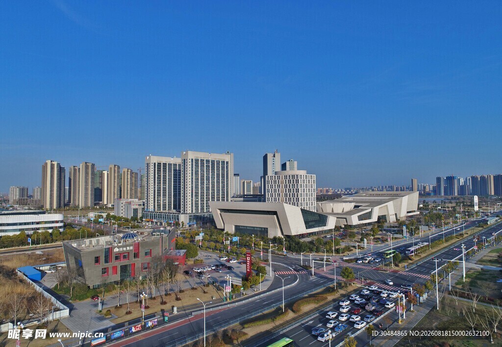 城市繁华交通景观鸟瞰