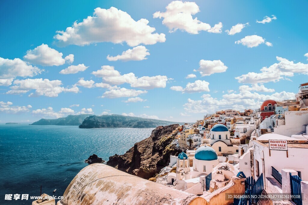 海边彩色小镇美丽景致
