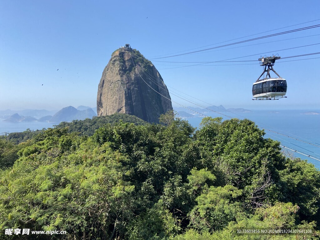 里约热内卢缆车与山景