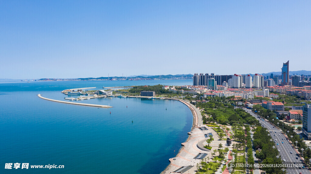 海滨城市美丽海岸线风光