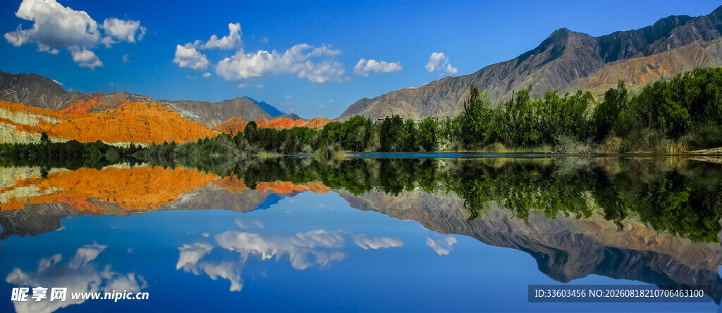 宁静山水湖景风光图