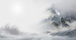 雪山云海间三只狼