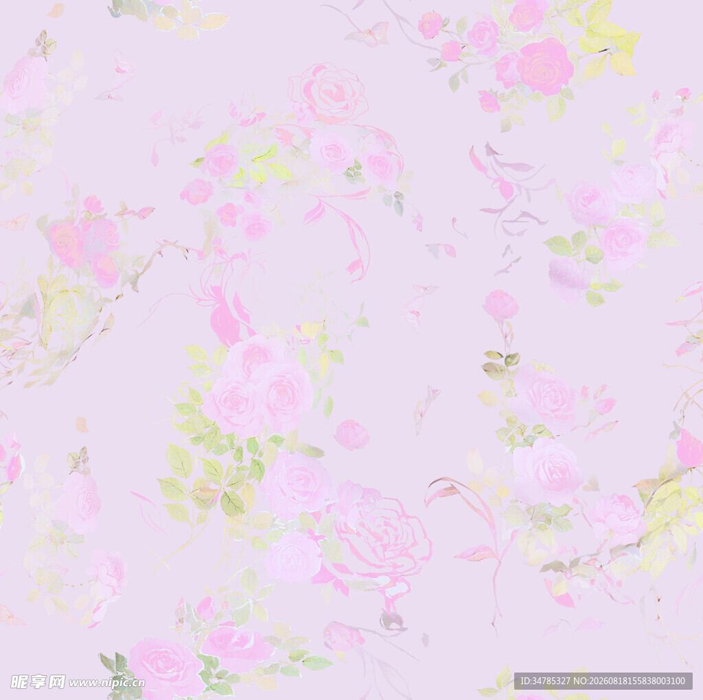 淡粉色花卉纹理背景图