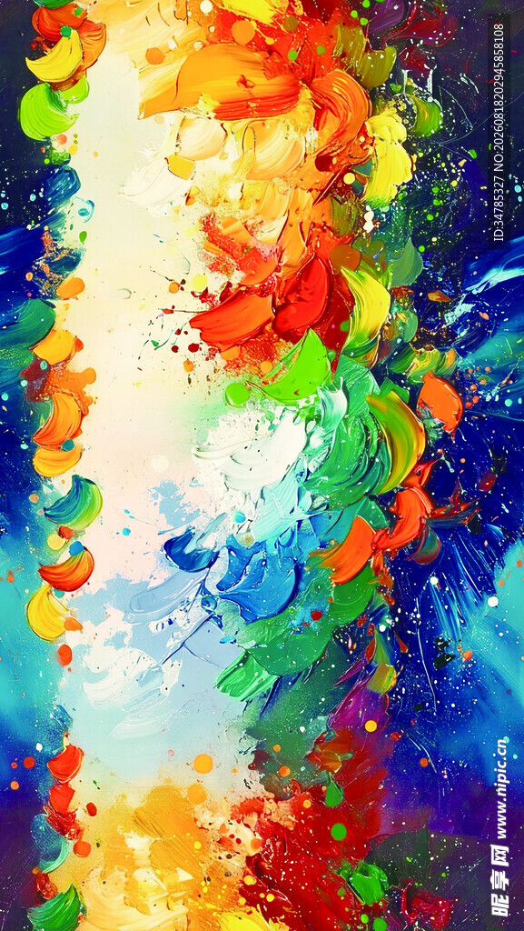 多彩抽象水彩艺术画作