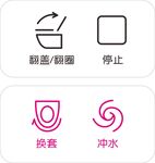 马桶冲水按键标识