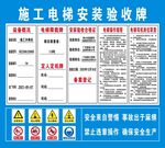 施工电梯安装验收牌展示