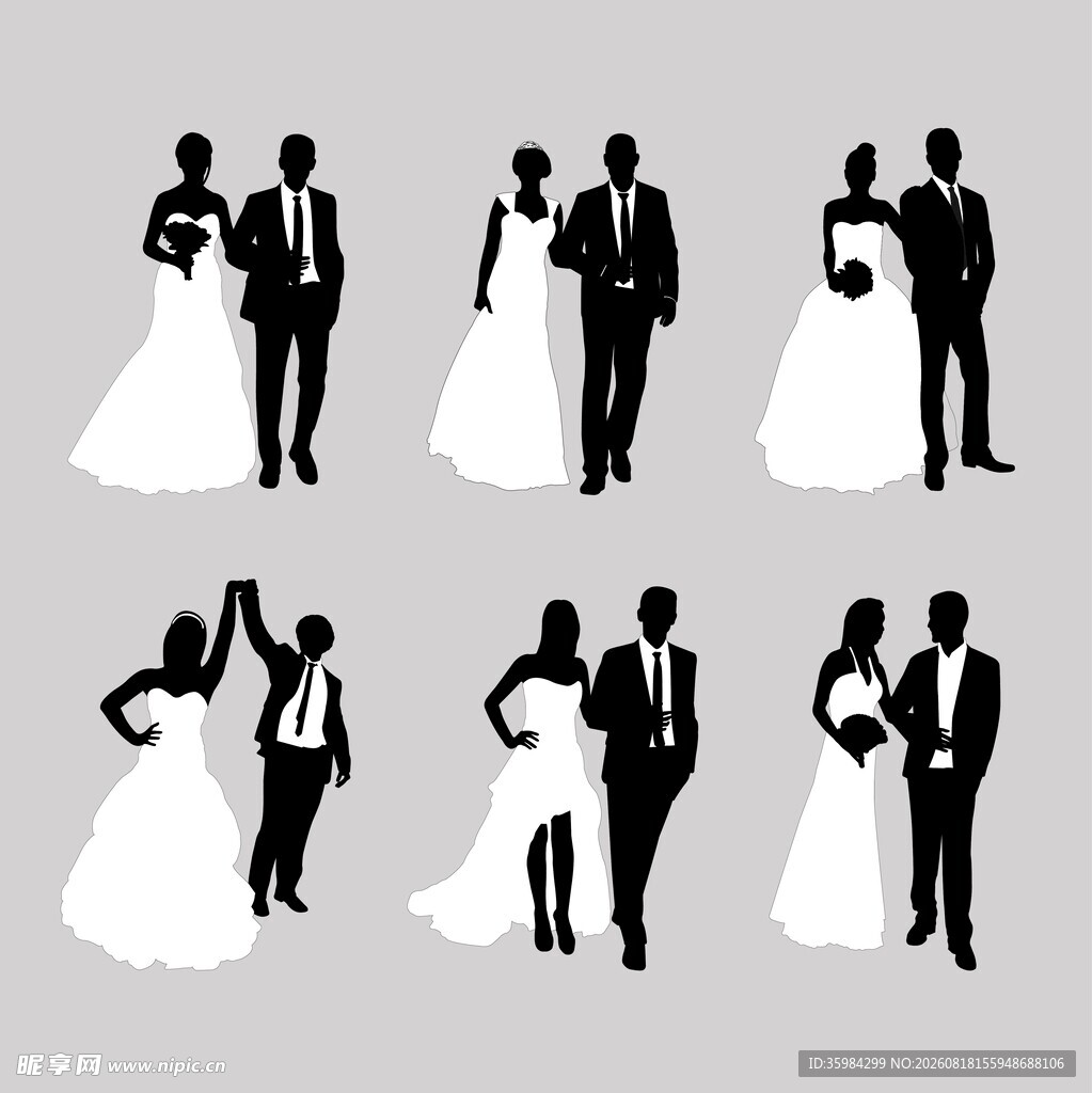 婚礼情侣剪影