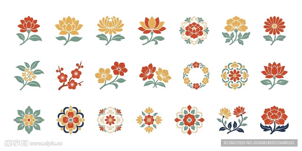 国风花卉素材