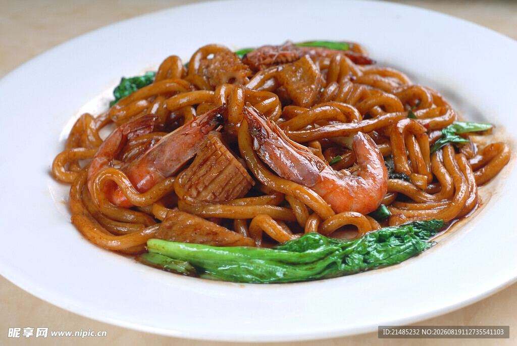 美味虾炒油面