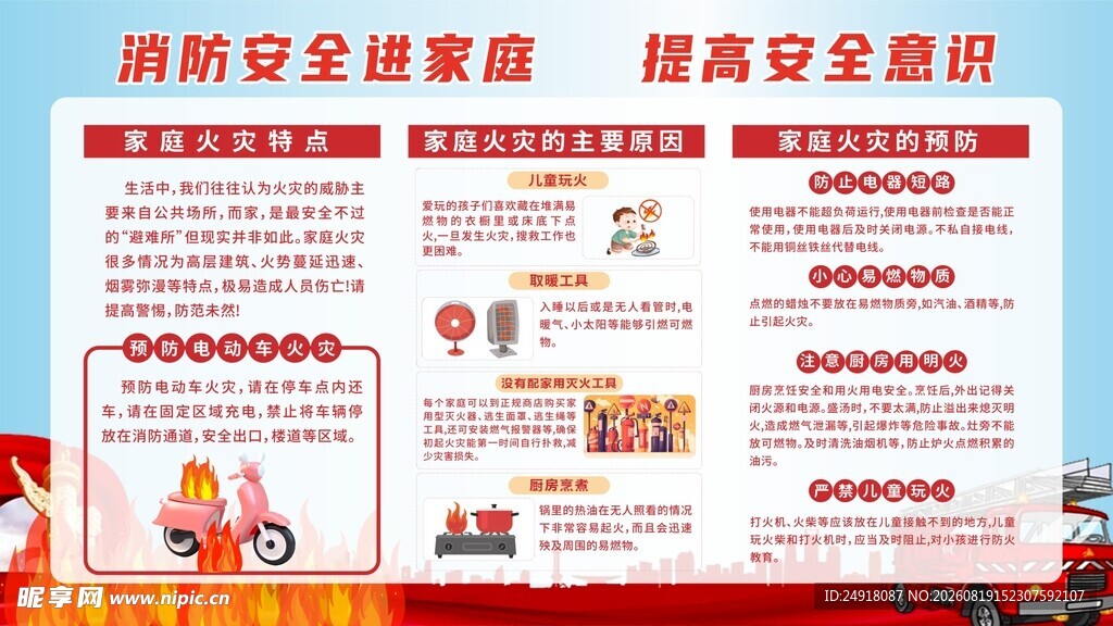 消防安全知识宣传栏展板制度海报