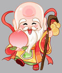 寿星公形象新年财神卡通