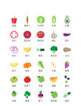 多彩蔬菜水果图标集合