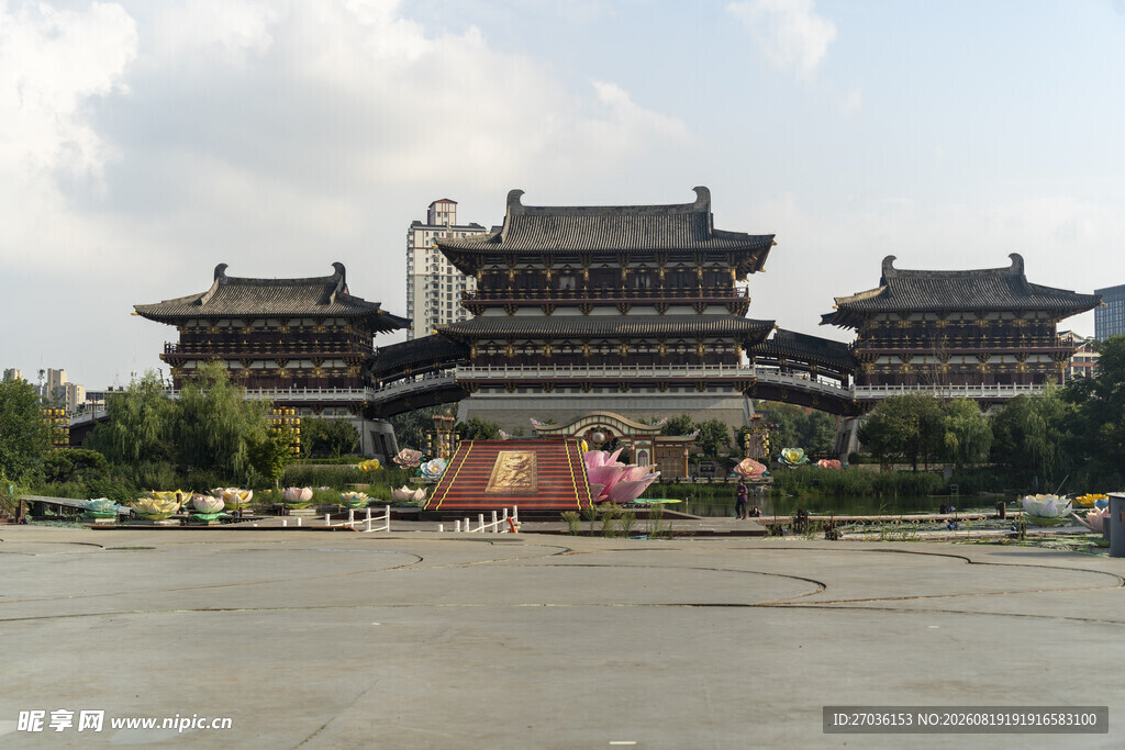 中式古建筑广场景观
