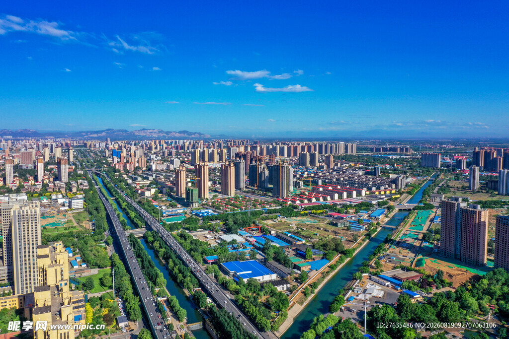 城市俯瞰繁华都市景观