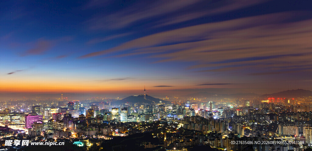 城市璀璨夜景全景图