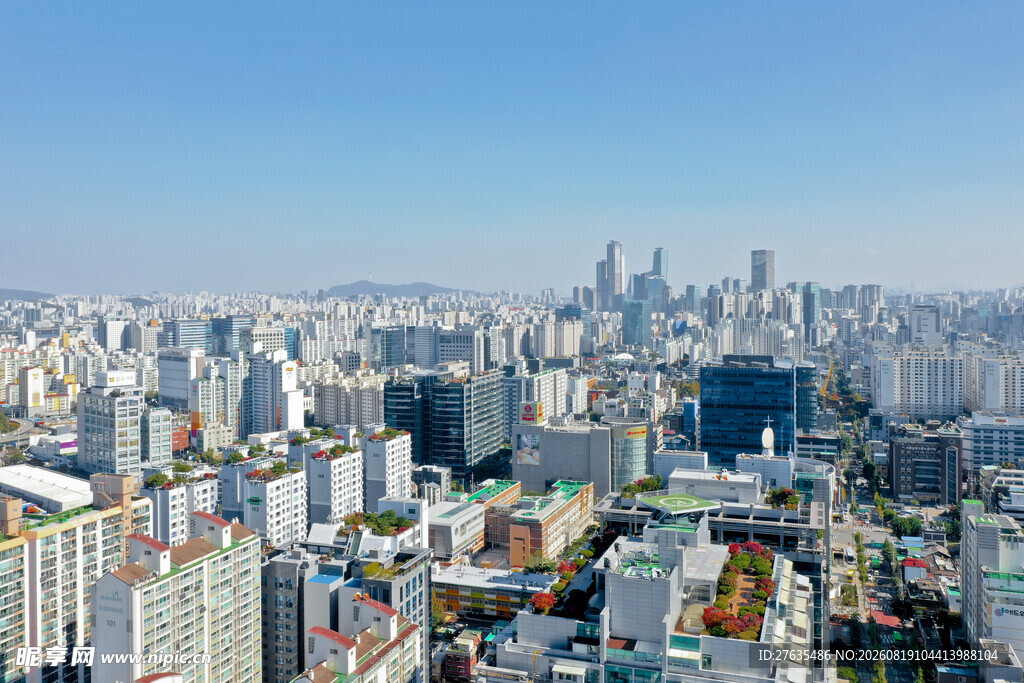 繁华都市天际线景观