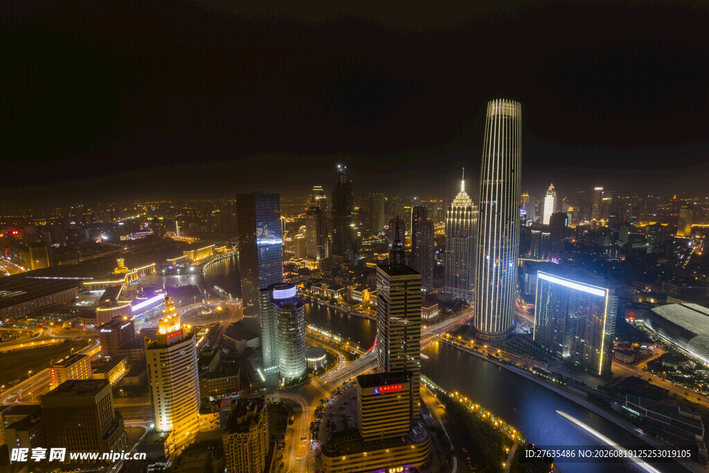 上海璀璨夜景俯瞰图