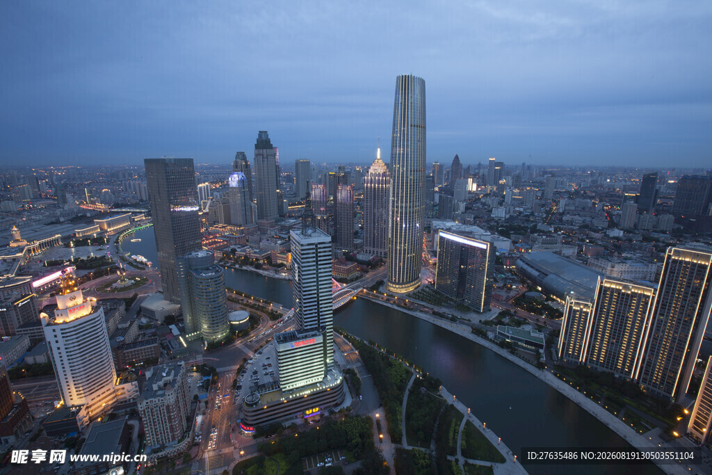 上海城市夜景俯瞰