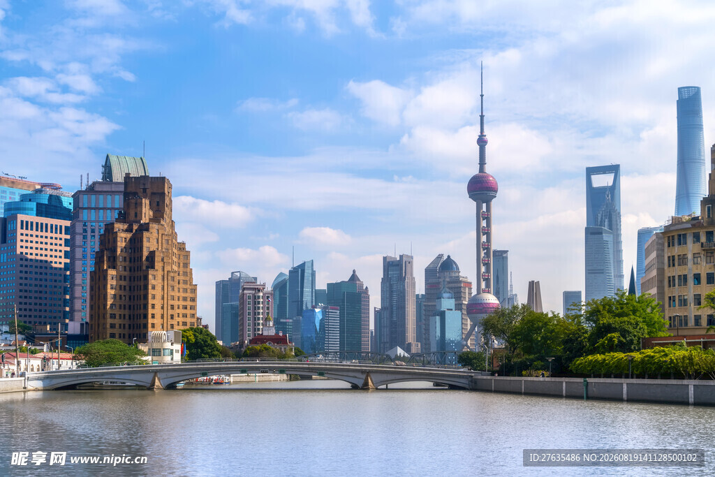 上海外滩城市天际线景观