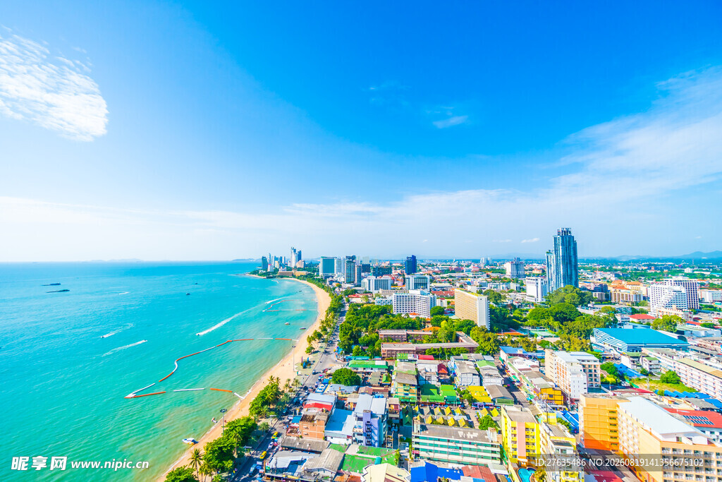 海滨城市美丽天际线