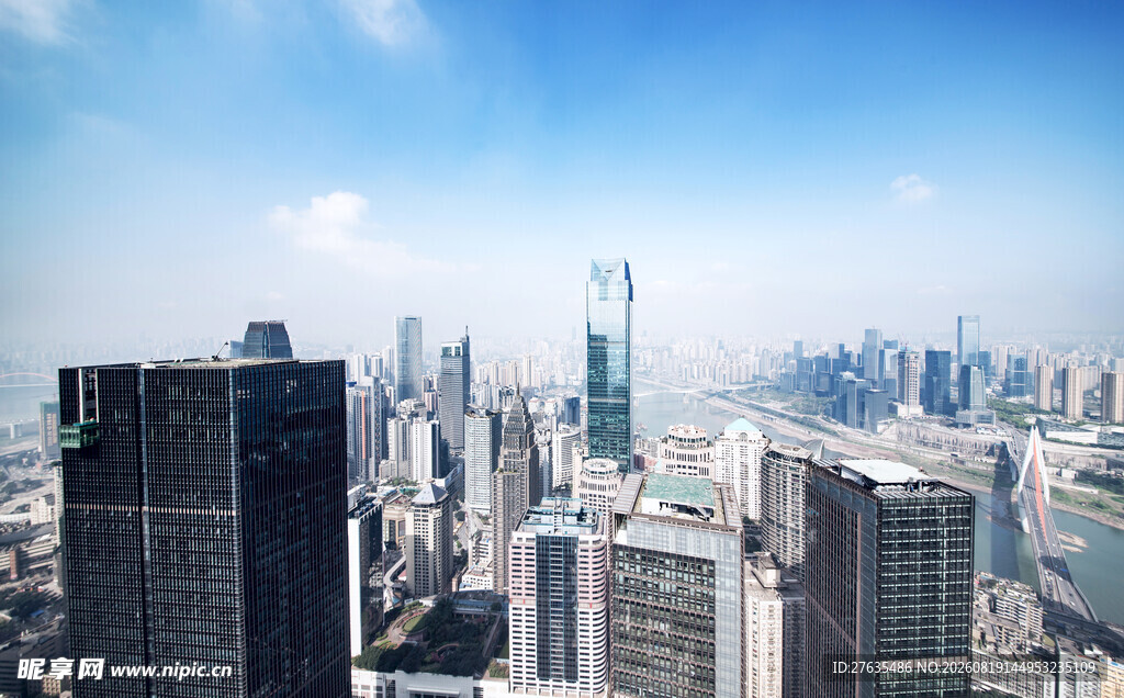 都市天际线繁华高楼景观