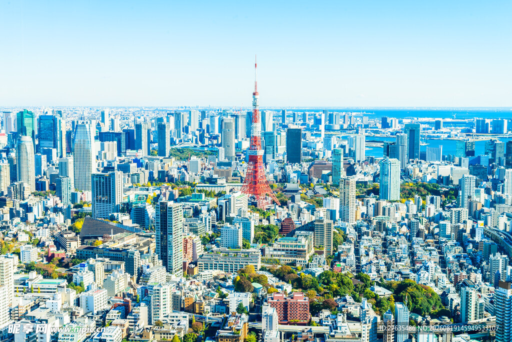 东京城市天际线俯瞰景观