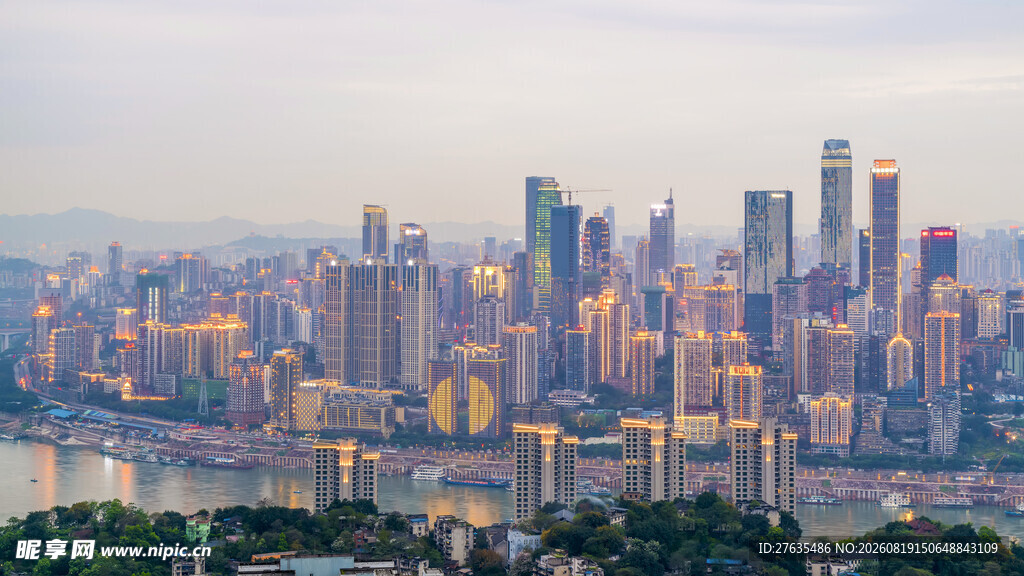 繁华都市天际线景观