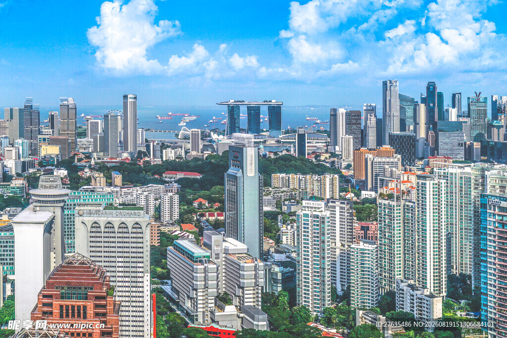 繁华都市天际线景观