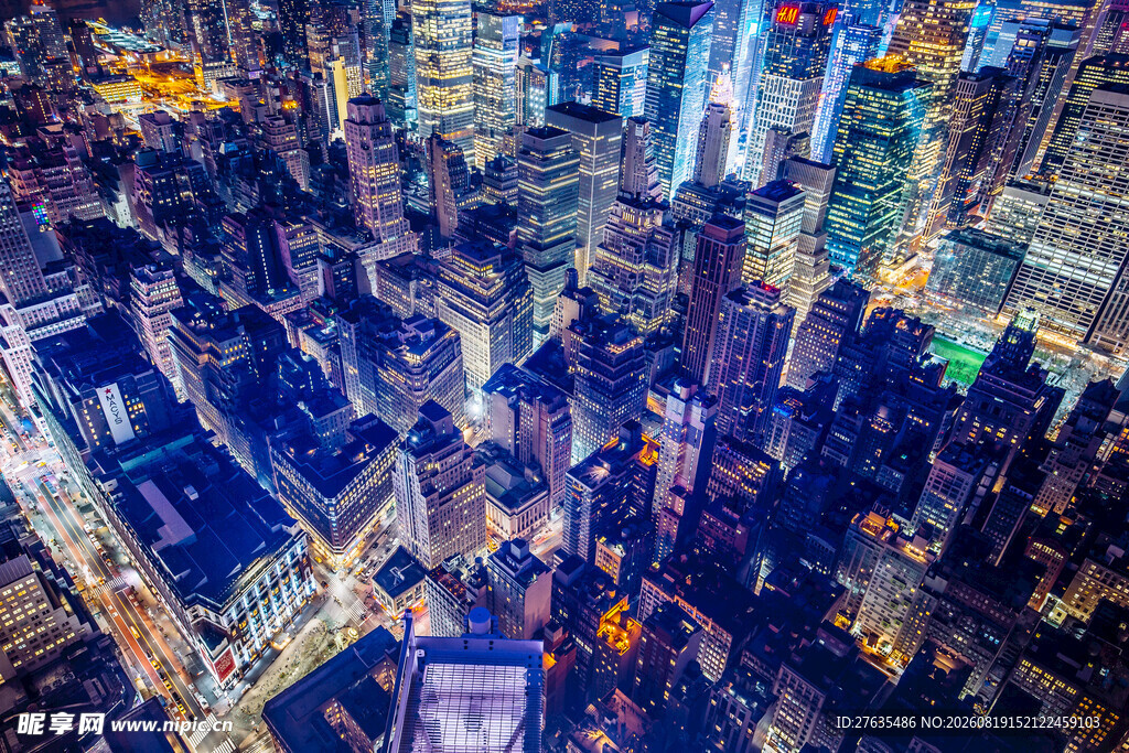 繁华都市夜景俯瞰图