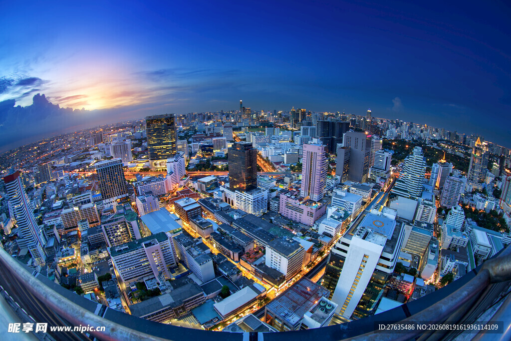 城市夜景全景俯瞰