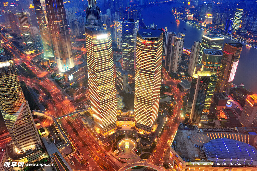 上海璀璨夜景俯瞰图