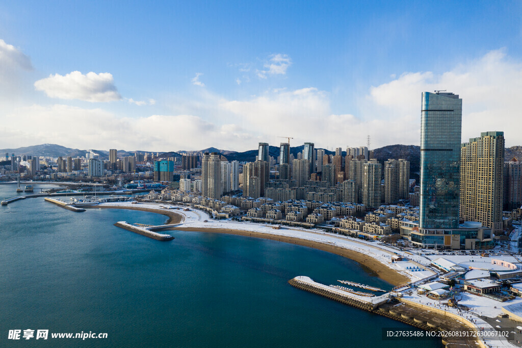 冬日海滨城市美丽风光