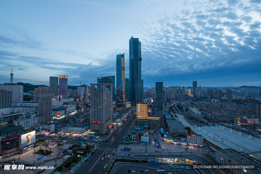 北京城市天际线夜景风光