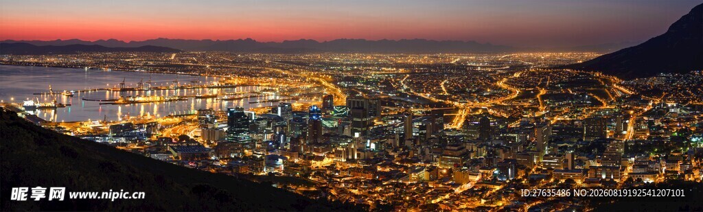 城市夜景璀璨灯火辉煌