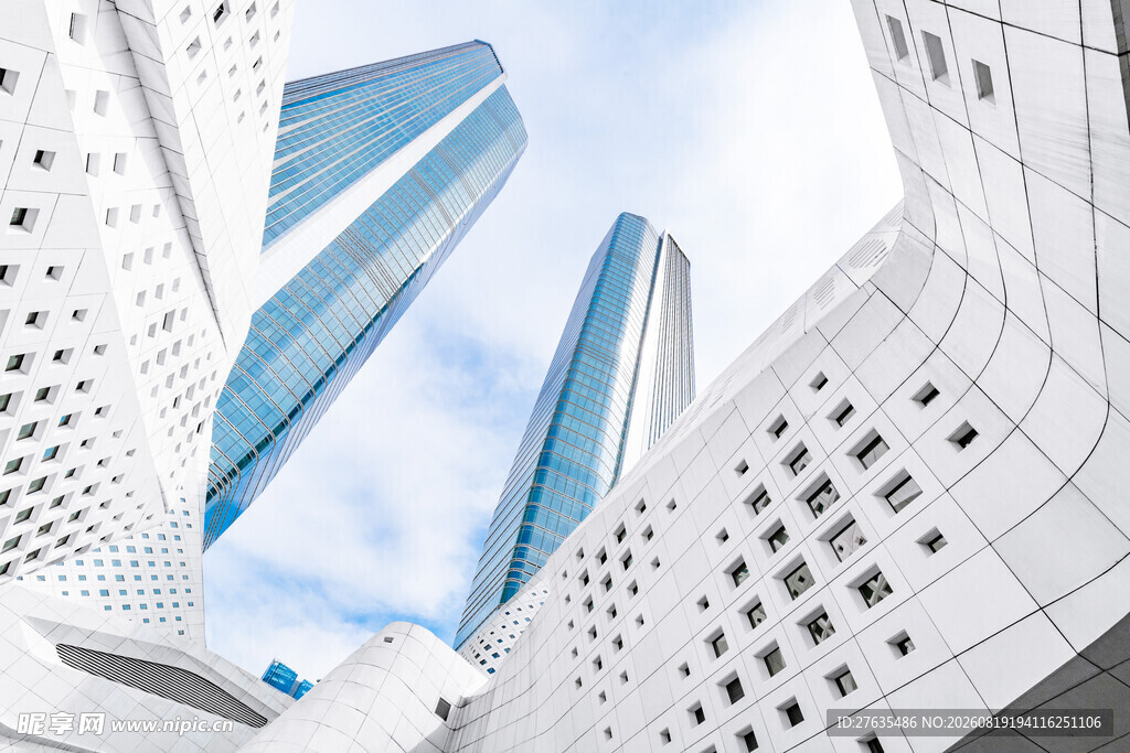 现代摩天大楼独特建筑景观