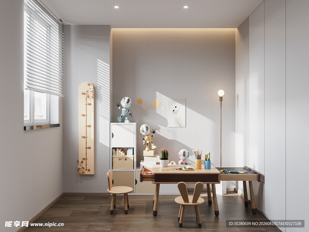 简约风儿童房艺术创作空间