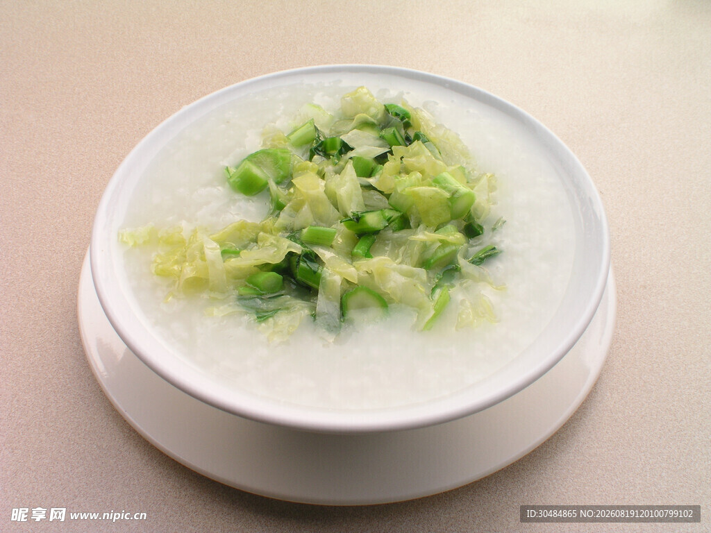 青菜粥特写