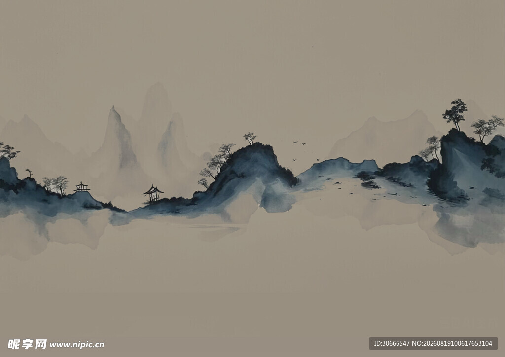 中国风水墨山水画