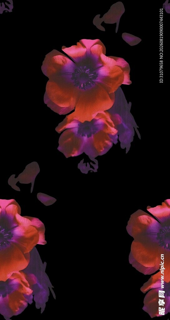 数码印花 手绘花