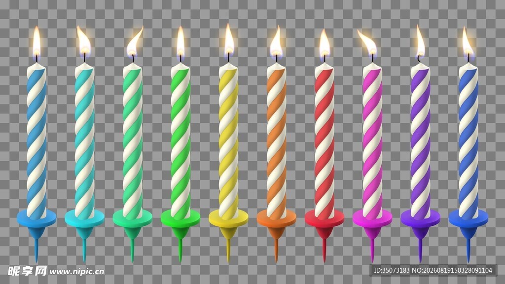 彩色生日蜡烛