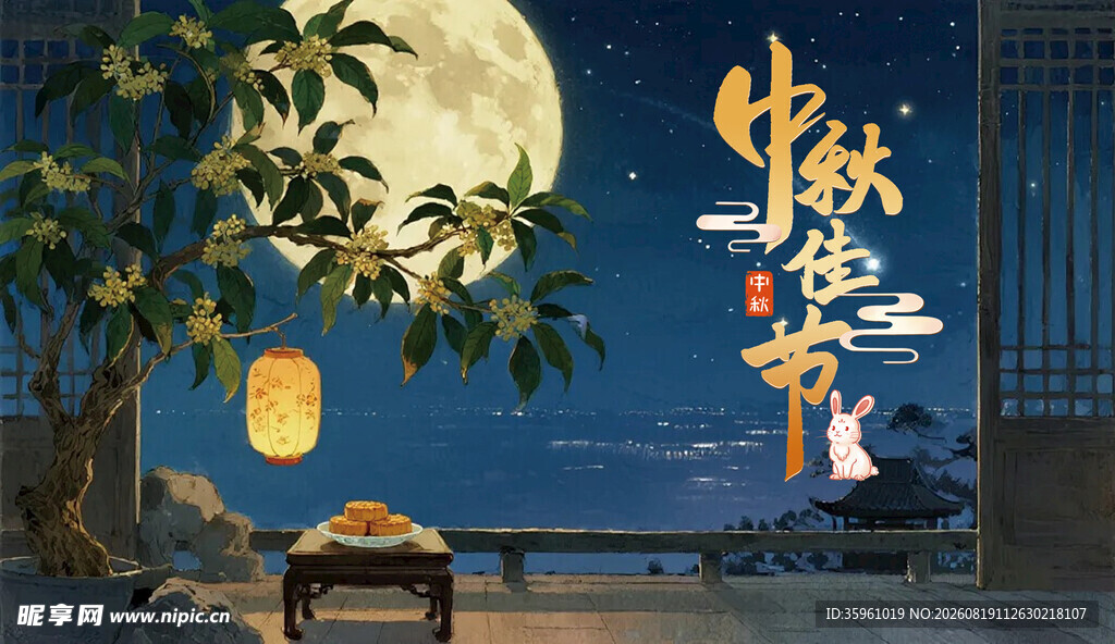 中秋佳节夜景图