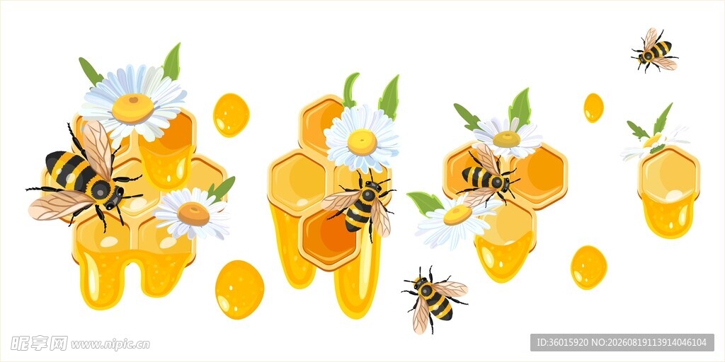 蜜蜂蜂蜜素材