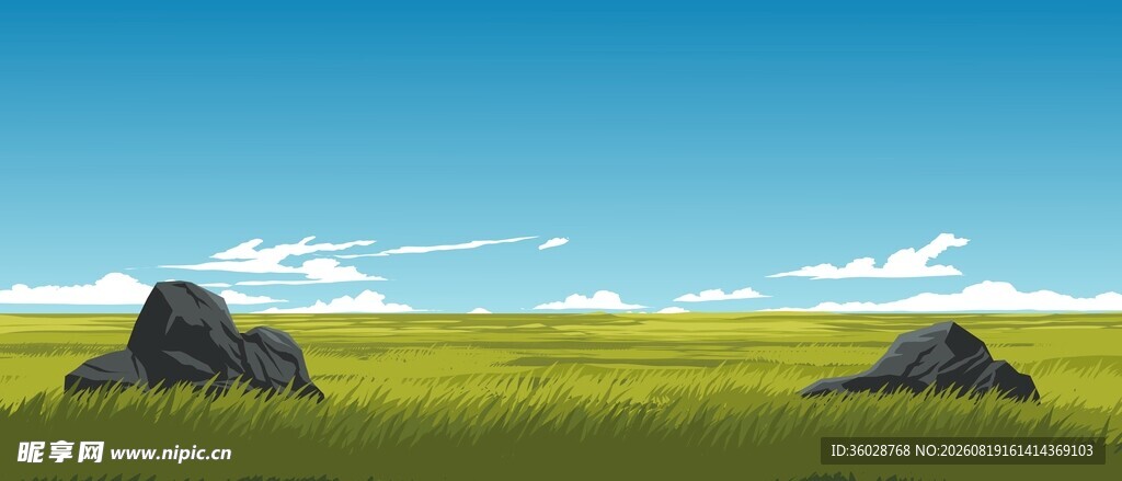 草原风景插画