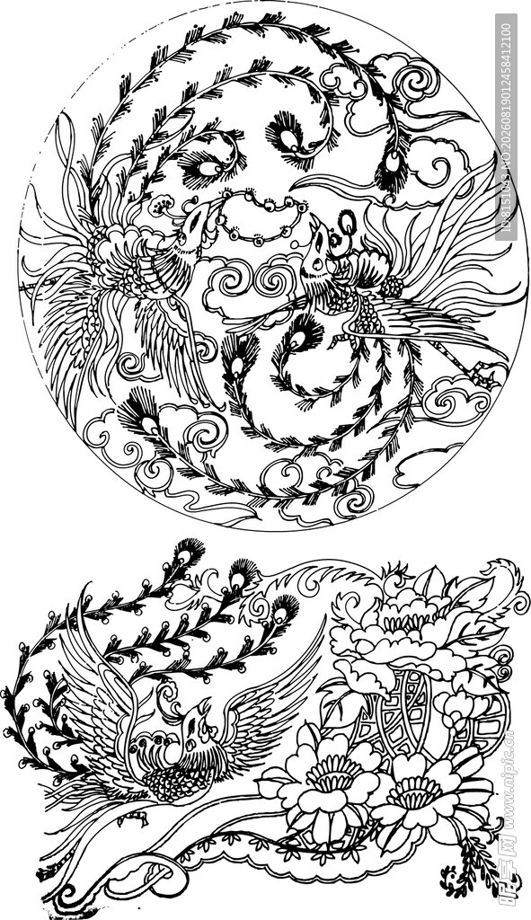 黑白线条风奇幻图案设计