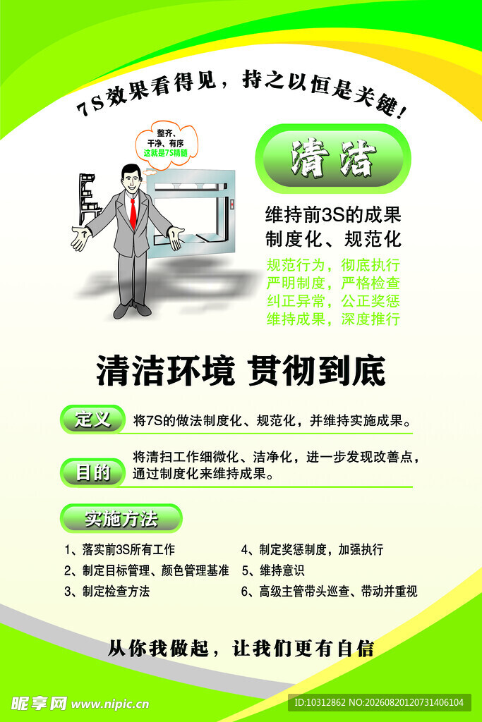 清洁环境宣传海报7S管理 整理