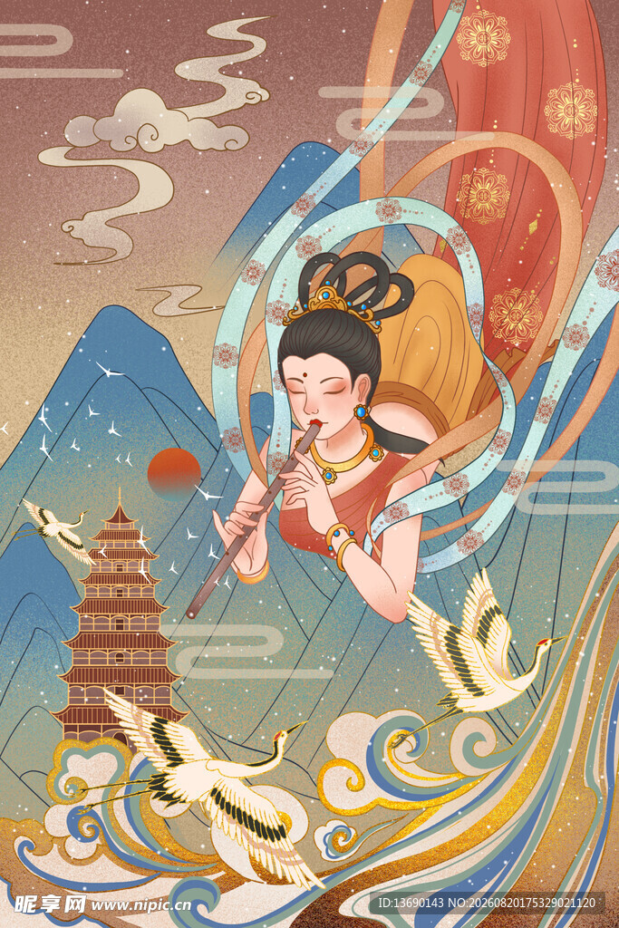 敦煌国潮插画         