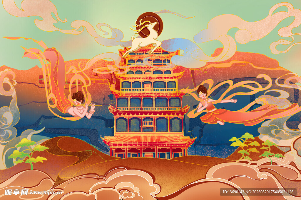 敦煌国潮插画         