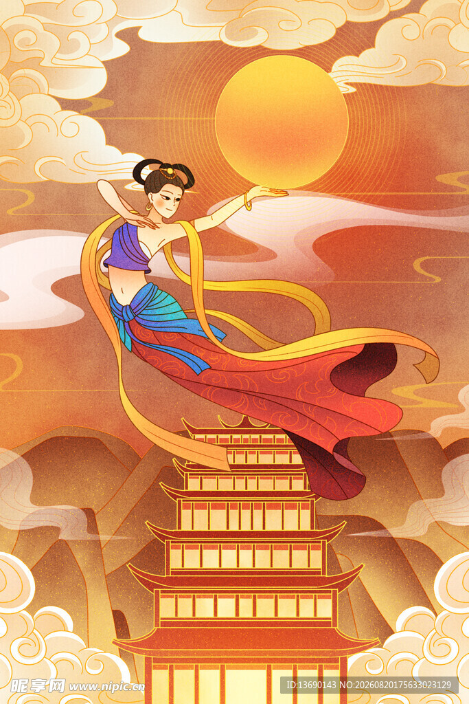 敦煌国潮插画         