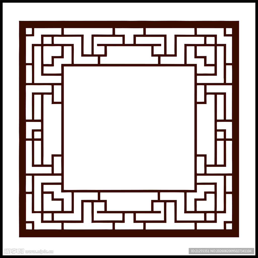 中式古典几何边框图案