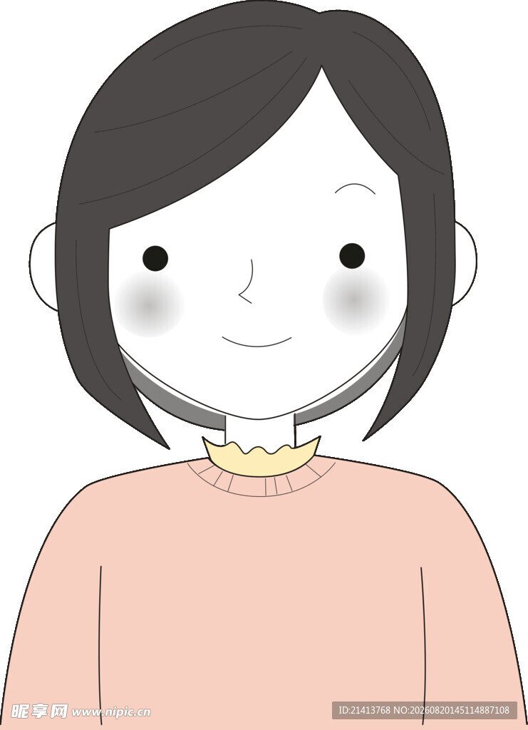 微笑女孩卡通形象